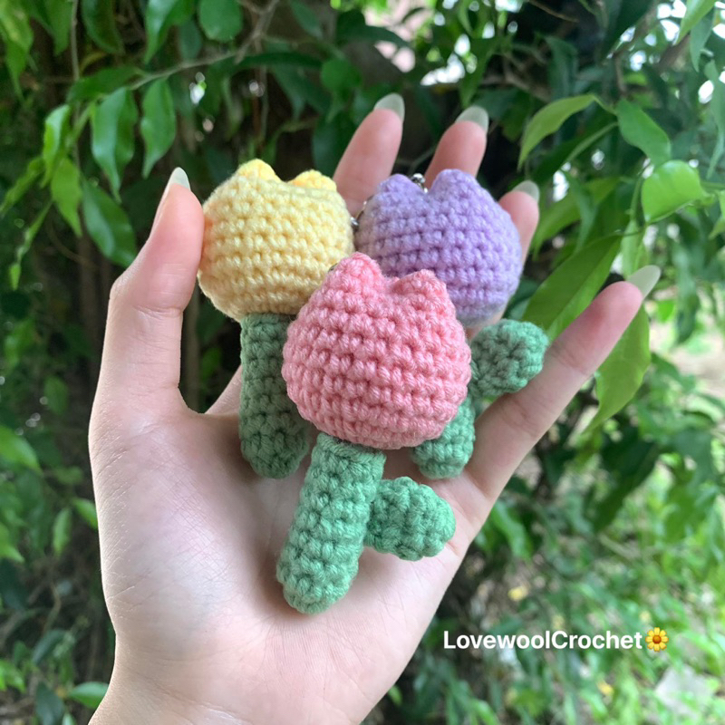 🌷Móc khoá hoa tulip bằng len handmade