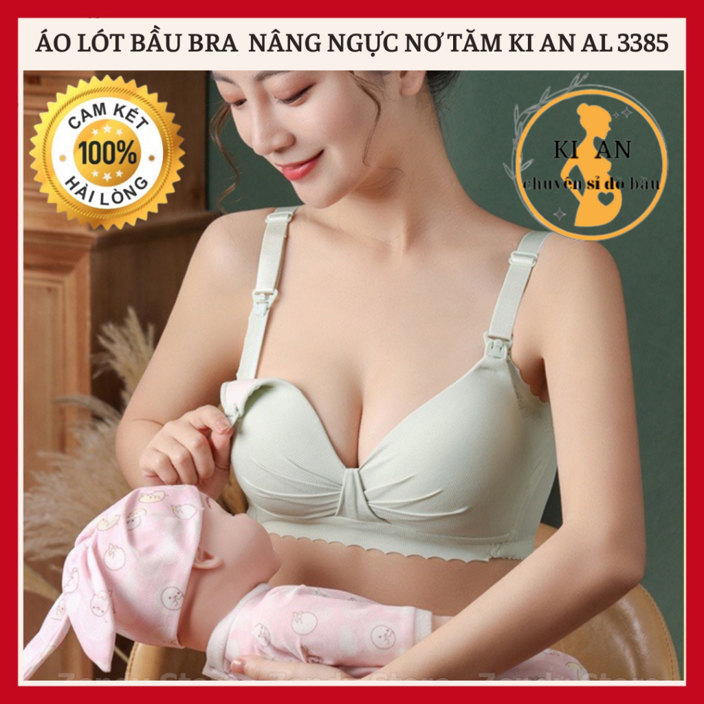 Áo bra bầu nâng ngực chống chảy xệ cao cấp Ki An AL 3385 siêu mềm mại có giãn siêu mát♻️Áo lót bầu có mở cúc cho con ti