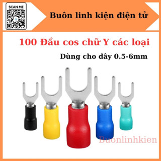  100 Đầu cos dây điện cos chẻ,đầu cos chữ y Cốt kẹp dây điện các loại cos càng cua 