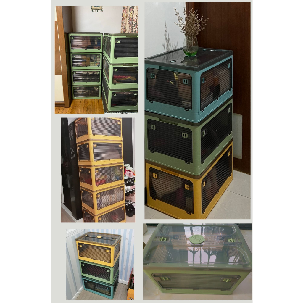 Hộp đựng đồ chơi quần áo mở 5 nắp trong có thể xếp gọn | XINGU