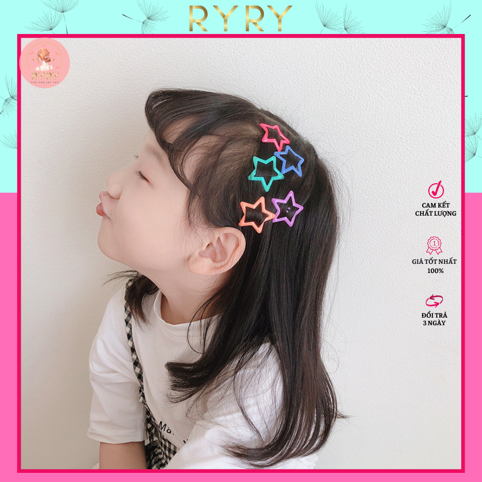 Kẹp Tóc Mái Hình Ngôi Sao Màu Sắc Ngọt Ngào Cho Nữ