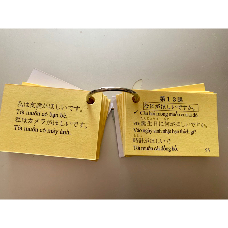 Flashcard ngữ pháp N5- thẻ ngữ pháp N5 có ép plastic chống nước