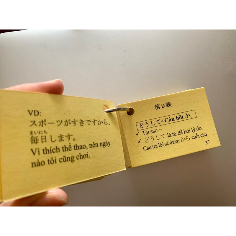 Flashcard ngữ pháp N5- thẻ ngữ pháp N5 có ép plastic chống nước