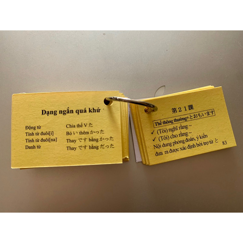 Flashcard ngữ pháp N5- thẻ ngữ pháp N5 có ép plastic chống nước