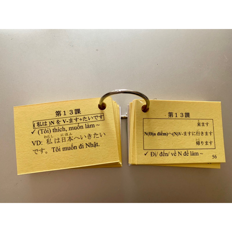 Flashcard ngữ pháp N5- thẻ ngữ pháp N5 có ép plastic chống nước
