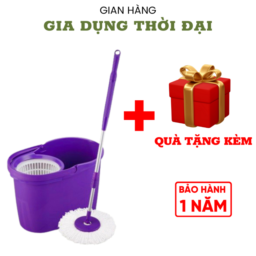 Bộ Lau Nhà Xoay 360 Độ OMEGA SUPAMOP - Thông Minh - Cao Cấp - Chính Hãng Đài Loan ( 2 Bông Lau)( Quà Tặng)