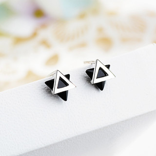 Bông tai bạc tam giác kép Triangle Lux – ViVi_Gift