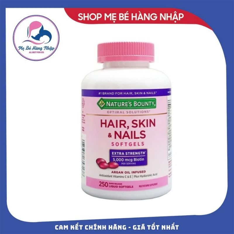 Viên Uống Đẹp Da, Tóc, Móng 250 viên Nature's Bounty HAIR SKIN NAIL / NAILS