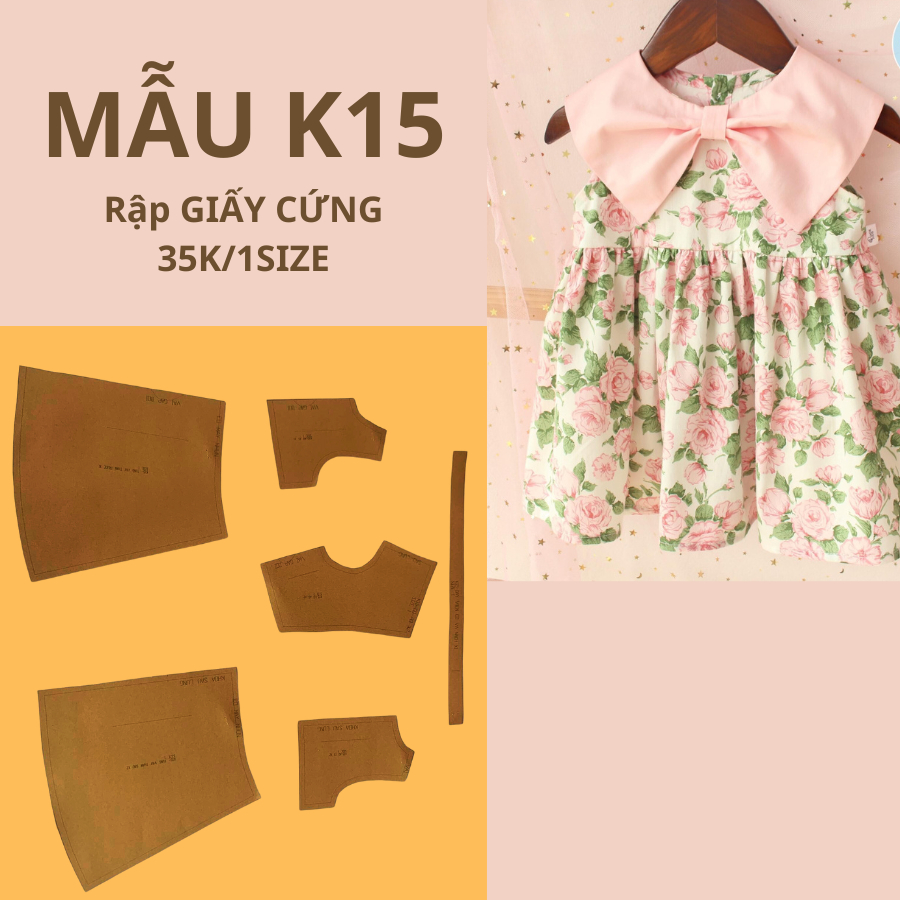 RẬP GIẤY CỨNG CẮT SẴN VÁY BÉ K15