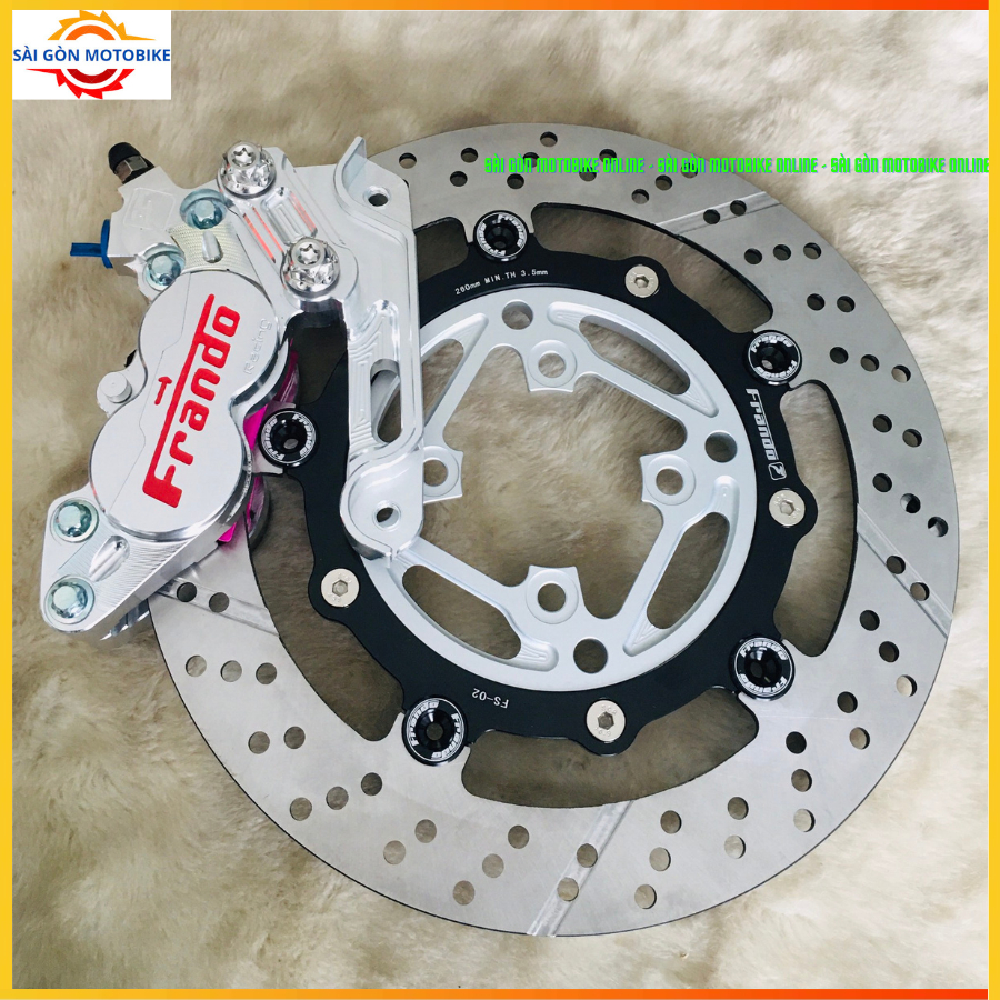 [ Combo Wave110/RSX/FutureLED ] Heo 4Pis Frando + Đĩa Frando + Pát 4Pis CNC size đĩa 260/267mm // Tặ
