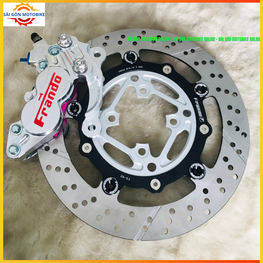 [ Combo Sirius/Ex2010 ] Heo 4Pis Frando + Đĩa Frando + Pát 4Pis CNC size đĩa 260/267mm // Tặng 2 ốc 