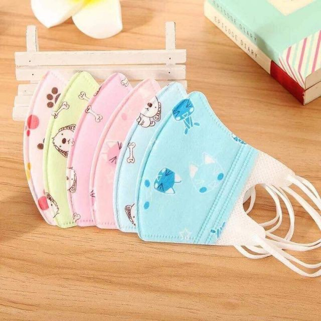 Túi 10 chiếc khẩu trang 3D mask trẻ em kháng khuẩn cho bé (3D mask cho bé) - Umee kids