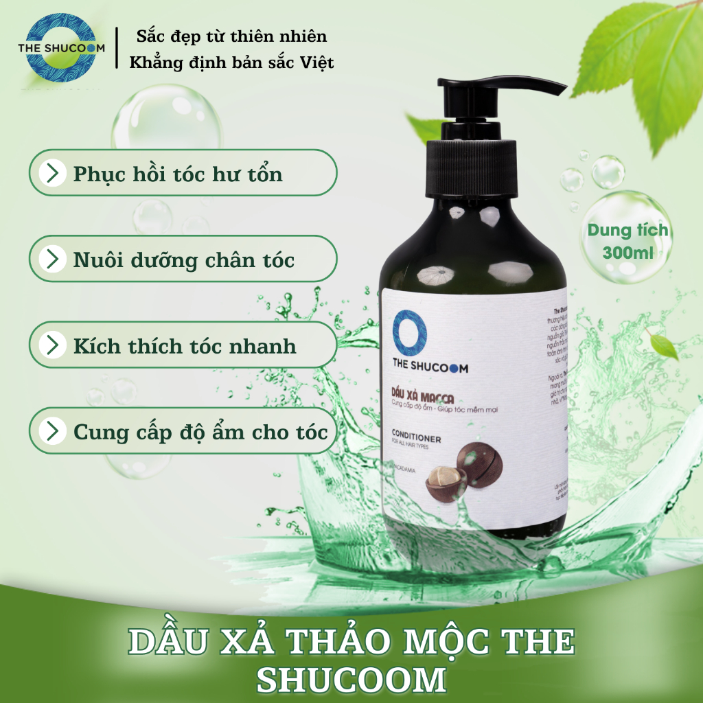 Dầu Xả Thảo Mộc The Shucoom Việt Nam Giúp Mềm Mượt Tóc Dành Cho Tóc Khô Sơ Làm Từ Tinh Dầu Bưởi Thiên Nhiên Và Hạt Macca