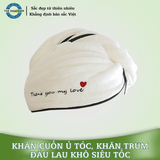 Khăn cuốn ủ tóc, khăn trùm đầu lau khô siêu tốc, bảo vệ và chăm sóc tóc