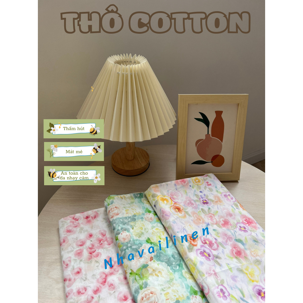 Vải Cotton Cao Cấp - Hoạ tiết hoa loang đa dạng - Vải May Áo Sơ Mi/ Đầm