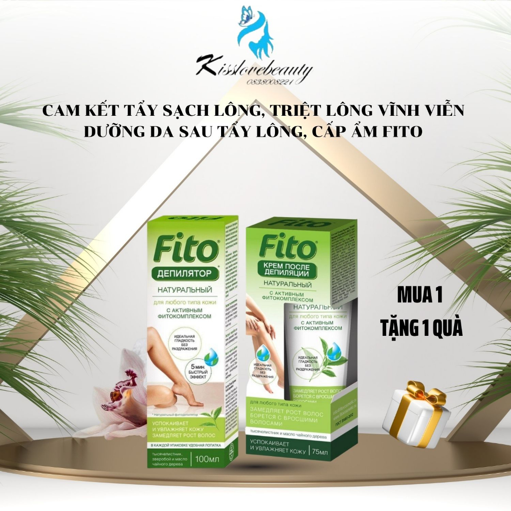 Kem tẩy lông vùng kín Fito triệt lông vĩnh viễn nách tay chân bikini an toàn cam kết k đau rát [Tặng máy massage]