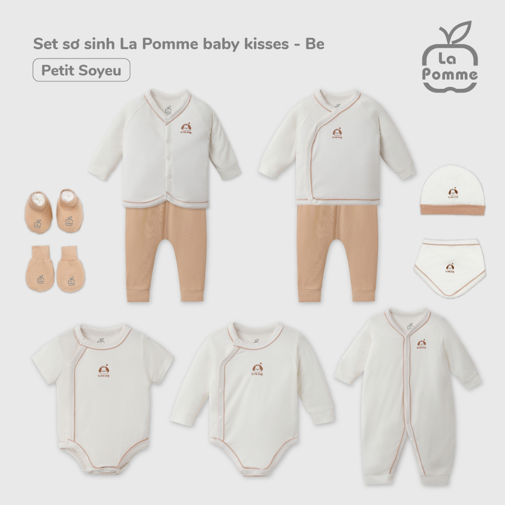 (DUY NHẤT 3/3 - MUA 3 GIẢM 5%, MUA 5 GIẢM 10%) Set bao tay bao chân La Pomme baby kisses