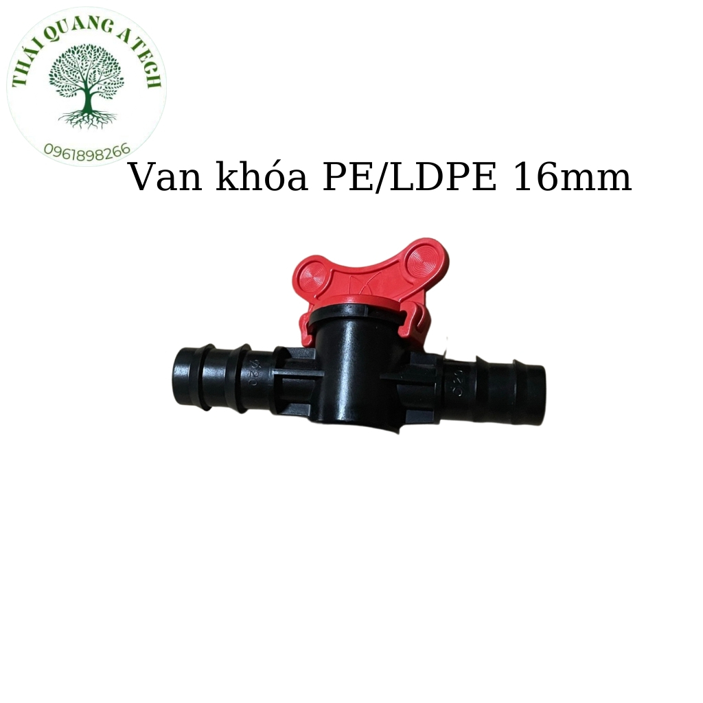 Van khóa ống mềm PE/LDPE 2 đầu  16mm - 20mm