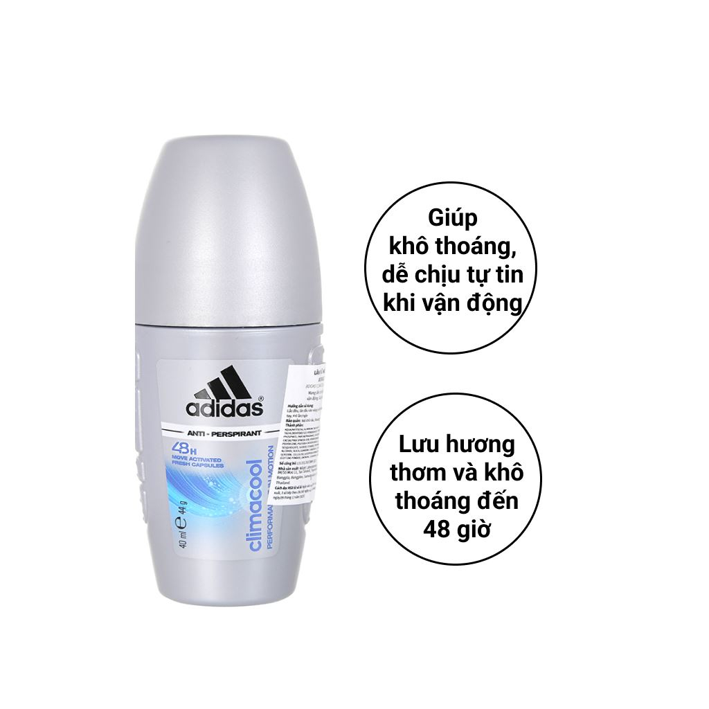 Lăn khử mùi nam Adidas ngăn mồ hôi 40ml-3 mùii