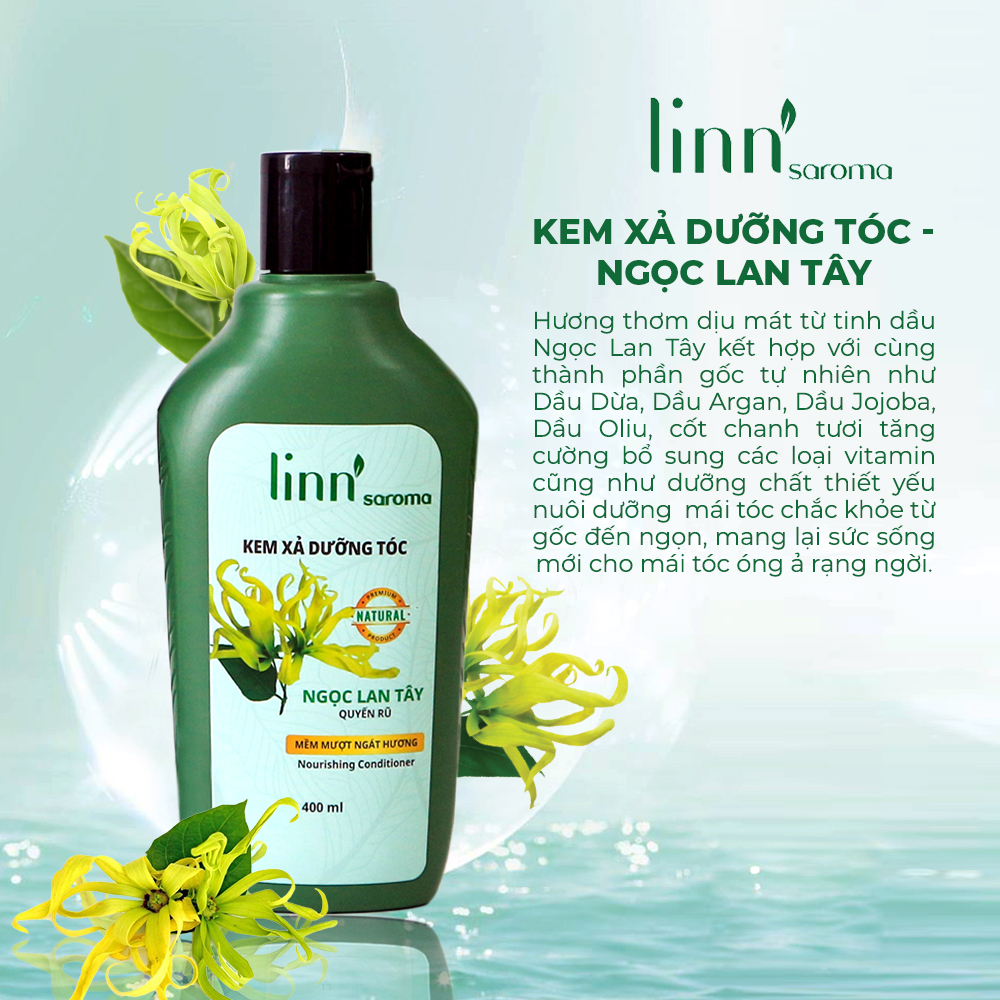 Kem Xả Dưỡng Tóc Ngọc Lan Tây Linn saroma- Dưỡng Tóc Suôn Mượt 400ml