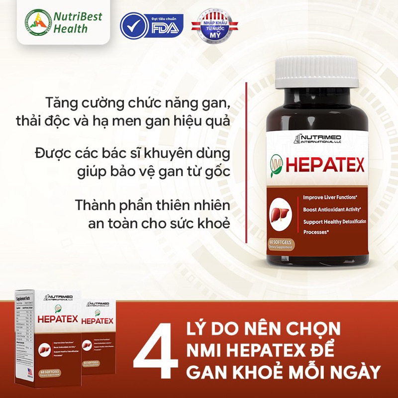 Thực phẩm hỗ trợ tăng cường chức năng gan NMI - HEPATEX