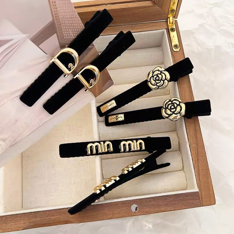 🌸Qiann99🌸Kẹp Tóc Mỏ Vịt Màu Đen NOVSET Phong Cách Retro cao cấp