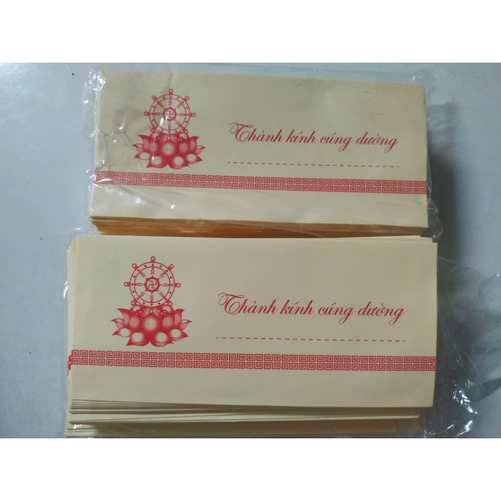 COMBO 100 BAO THƯ THÀNH KÍNH CÚNG DƯỜNG LOẠI THƯỜNG GIẤY MỎNG