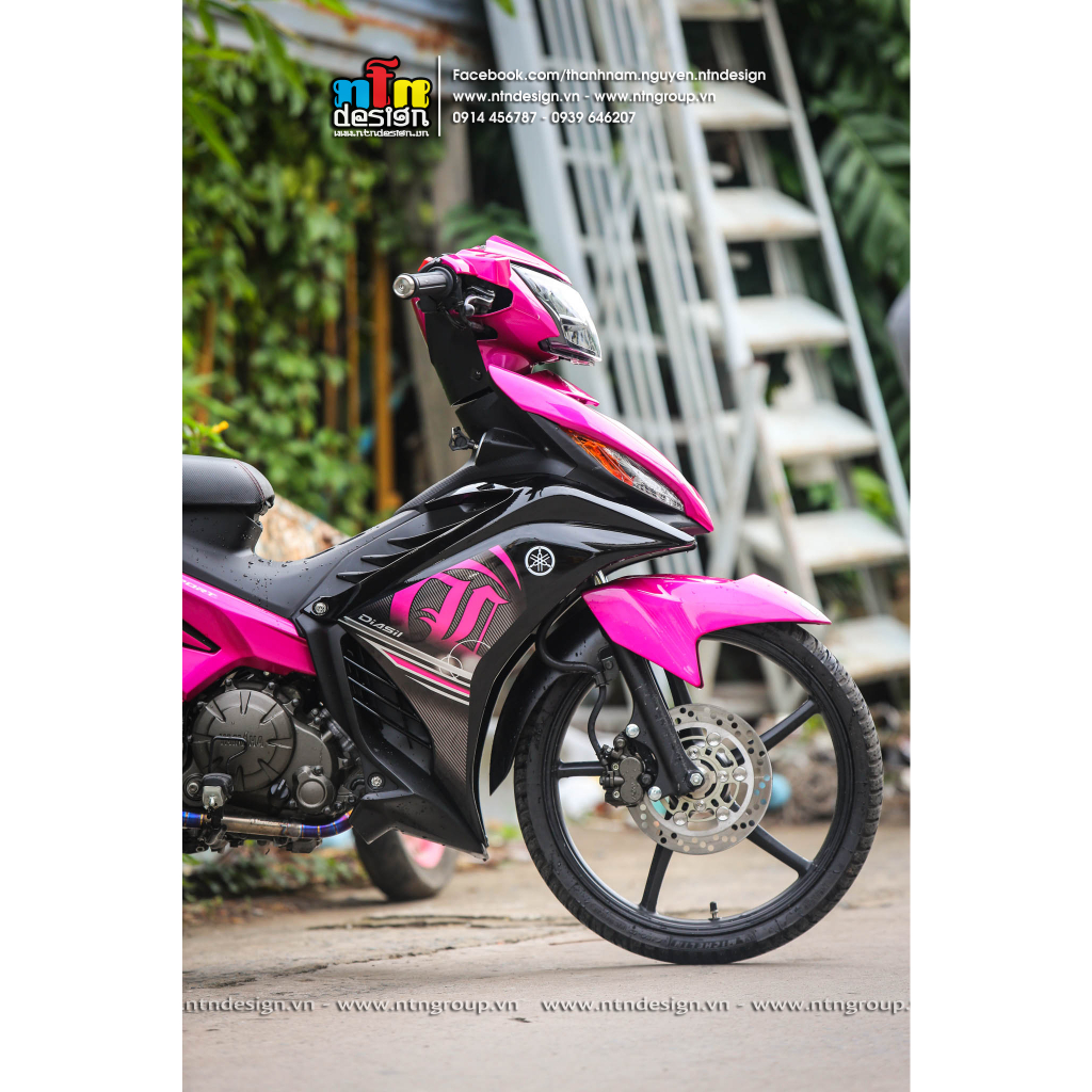 Tem Exciter 135 - mẫu LC 135( Hồng- đen)