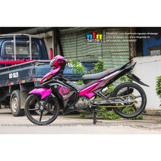 Tem Exciter 135 - mẫu LC 135( Hồng- đen)