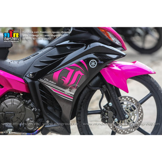 Tem Exciter 135 - mẫu LC 135( Hồng- đen)