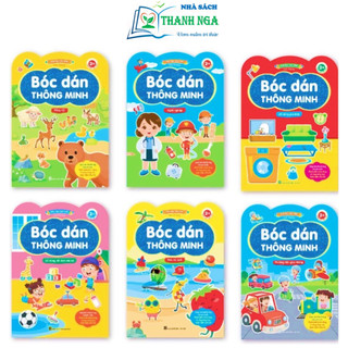 Sách - Bóc Dán Thông Minh - Vừa học vừa chơi song ngữ Việt-Anh cho bé 2+ (Bộ 6 cuốn)