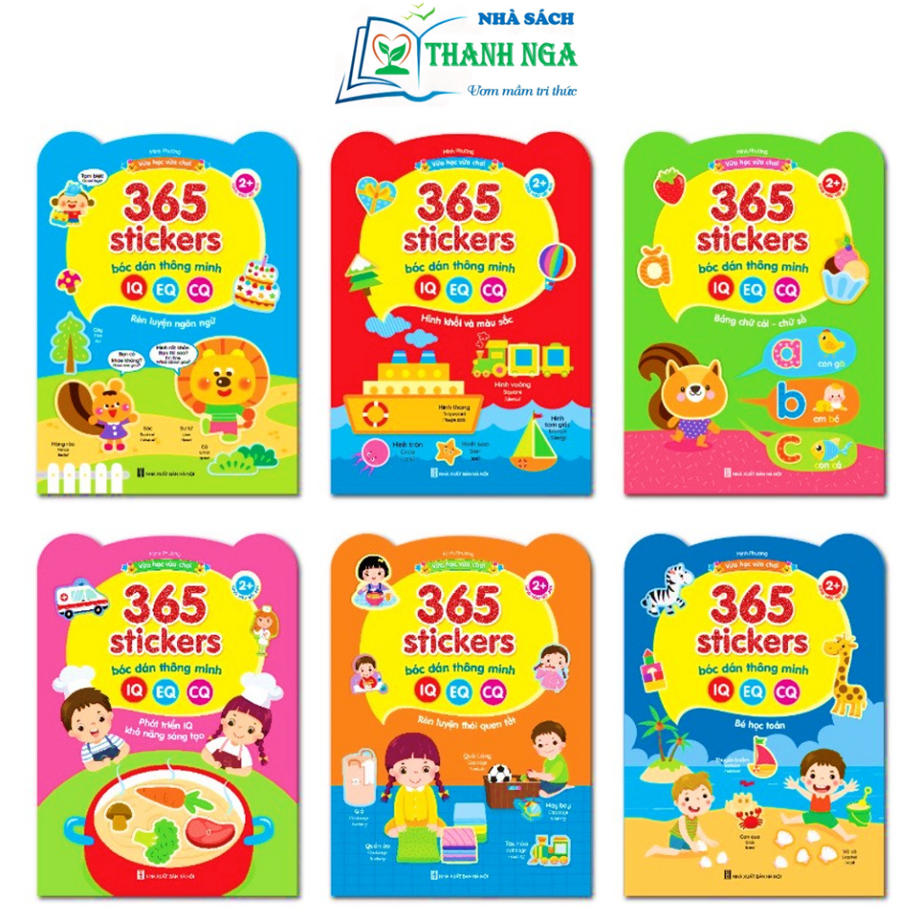 Sách - 365 Stickers Bóc Dán Thông Minh song ngữ Việt-Anh dành cho trẻ từ 2-6 tuổi (Bộ 6 cuốn)