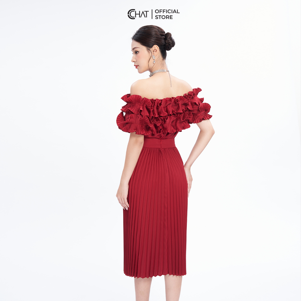 Chân Váy 𝐂𝐂𝐇𝐀𝐓 Dập Ly Dáng Dài Chất Mango Cao Cấp Phong Cách Trẻ Trung 92CDE2005LT