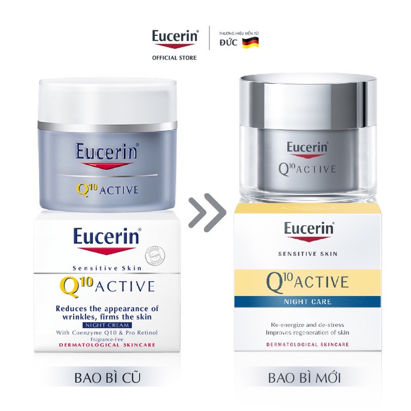 Eucerin Kem Dưỡng Ẩm Chống Lão Hóa Ban Đêm Eucerin Q10 Active Night Cream 50ml