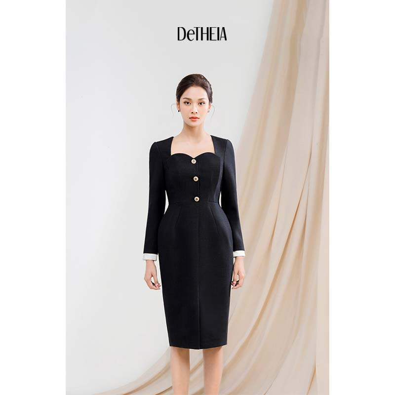 Đầm thiết kế Georgiana dáng bút chì thanh lịch mặc đi sự kiện váy dạ hội tiểu thư thương hiệu DeTHEIA