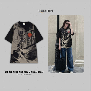 Áo thun - tembin - cotton - trame đen - thiết kế độc quyền