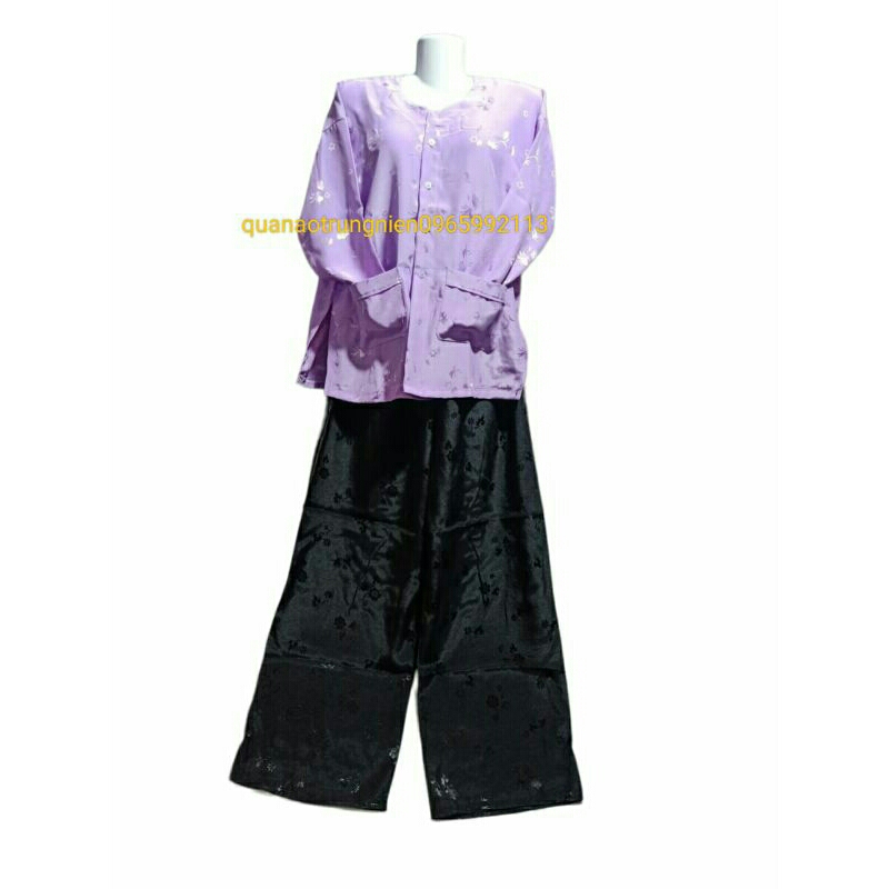 Bộ bà ba gấm Hoa đẹp cho bà già
