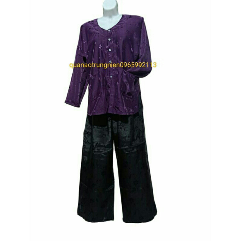 Bộ bà ba gấm Hoa đẹp cho bà già