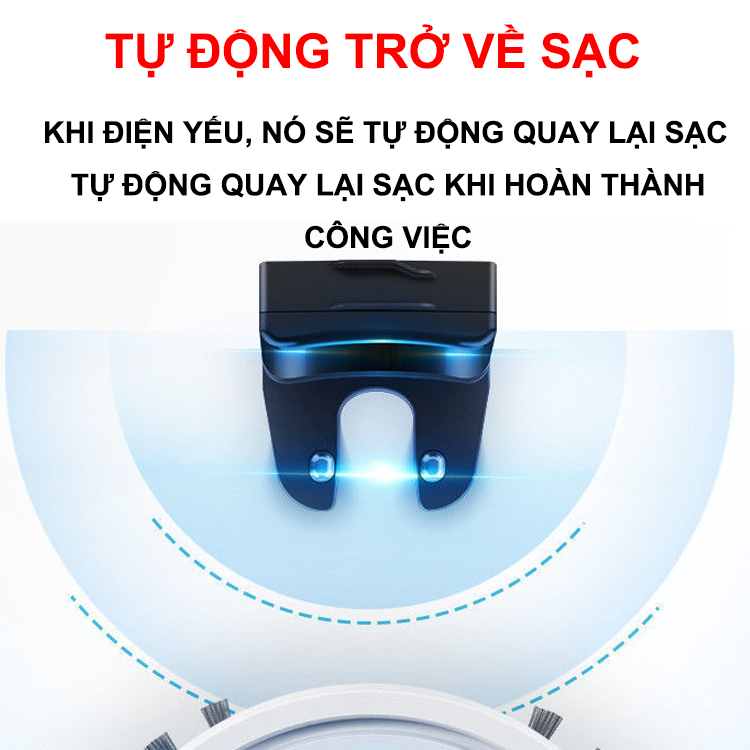 Robot hút bụi lau nhà Mỹ HC002 App điều khiển từ xa tự về sạc Khi Pin Yếu, Cảm Biến Chống Rơi, Diện Tích Làm Sạch 150㎡