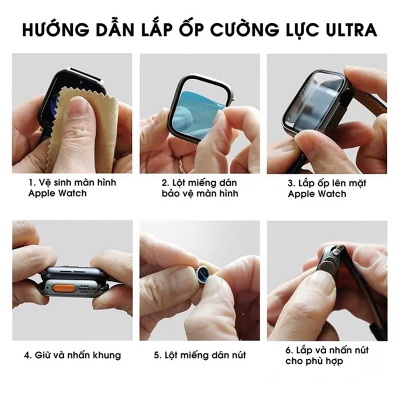 Ốp độ lên Ultra cho AW 8/7/6/5/4/3/2/1 45mm 44mm 41mm 40mm 42mm 38mm HUSA