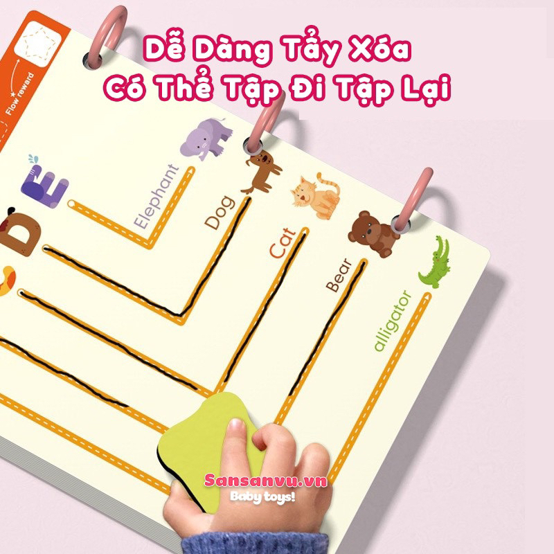 Đồ Chơi Giáo Dục Tập Tô Vẽ Thông Minh Viết Xóa Được, Sách Tô Xóa Thông Minh Cho Bé Kèm Bút Dạ Và Bông Xóa
