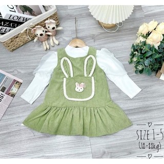 Set đầm yếm nhung tăm cho bé (10-20kg)