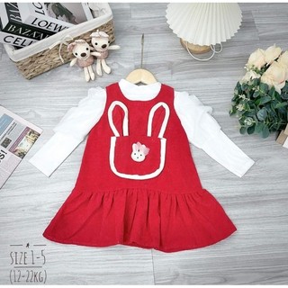 Set đầm yếm nhung tăm cho bé (10-20kg)