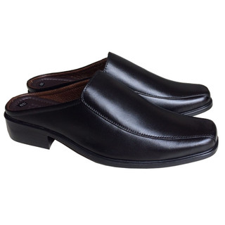 Dép bít mũi nam da bò gót vuông cao 3.5cm màu nâu TH BM269 _170