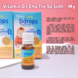 Vitamin D3 Baby Drops bổ sung vitamin D cho bé, thực phẩm bổ sung vitamin giúp bé hấp thụ canxi- Burin Market