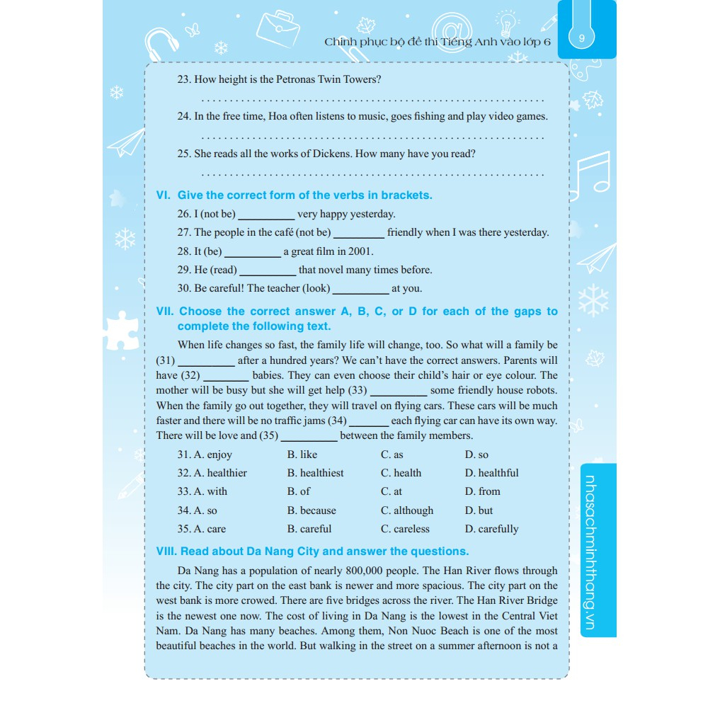 Sách Lớp 5- Chinh Phục Bộ Đề Thi Tiếng Anh Vào Lớp 6 ( Có Đáp Án) Chinh Phục Điểm 8+- Bùi Văn Vinh-Minhthangbooks