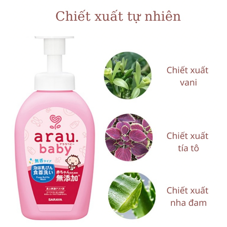 Nước Rửa Bình Sữa Arau Baby 100% CHÍNH HÃNG Nội Địa Nhật Bản Chai 500ml/Túi 450ml Lamkids