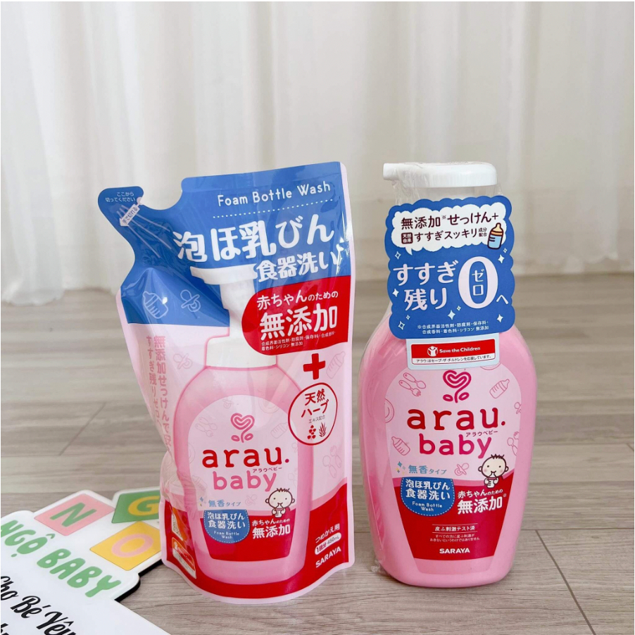 Nước Rửa Bình Sữa Arau Baby 100% CHÍNH HÃNG Nội Địa Nhật Bản Chai 500ml/Túi 450ml Lamkids