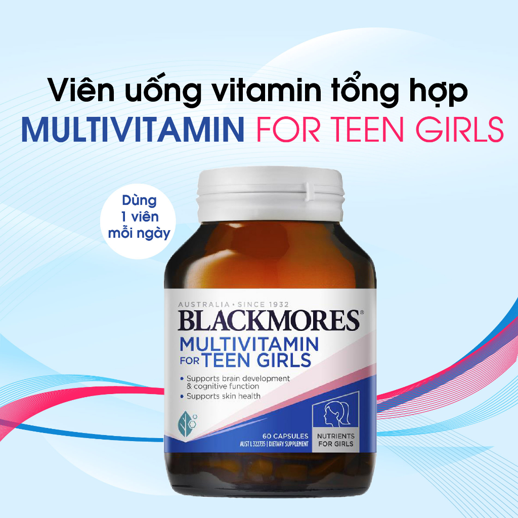 Vitamin tổng hợp cho bé gái Blackmores Multivitamin for Teen Girls 60v giúp bé phát triển khỏe mạnh