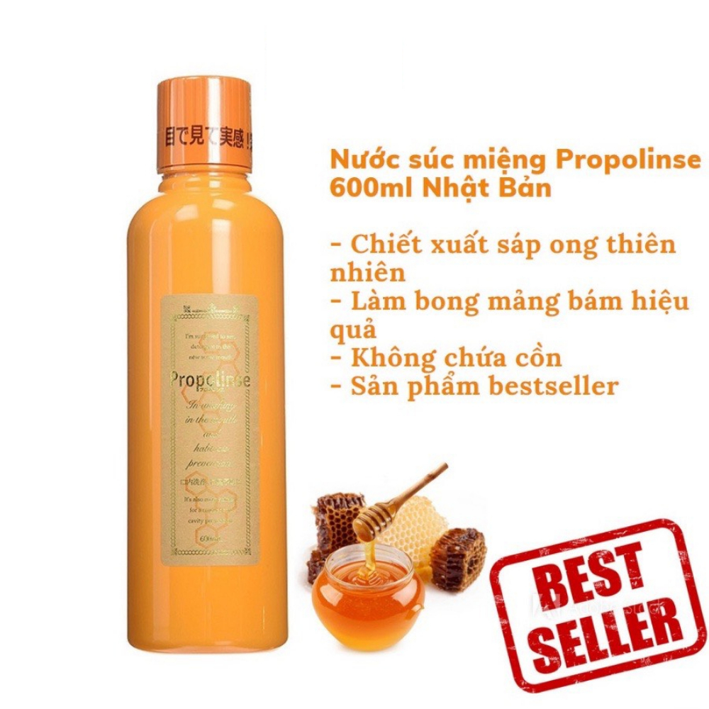 Nước súc miệng trắng răng sạch mảng bám Propolinse 600ml nội địa Nhật Bản - Seedcoms